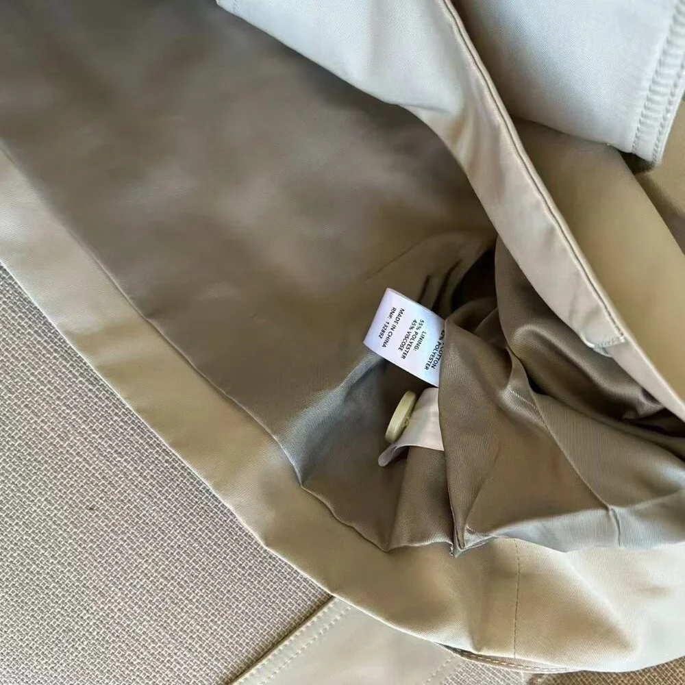 BEST Helsa Oversized Cropped Trench Coat Jacket XSmall Chino Khaki Quiet Lux - Picture 10 of 12